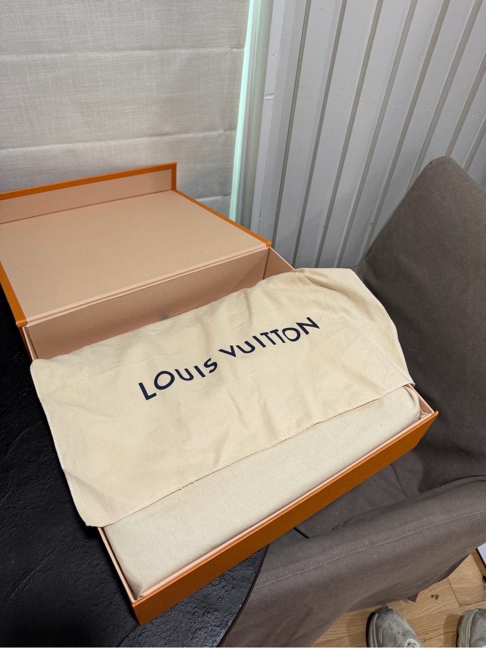 Louis Vuitton Navy Textured Leather Strap with Silver Padlock - Picture 6 of 7